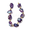 Electroplated Raw Rough Natural Amethyst Beads Strands G-Z131-J02-13-3