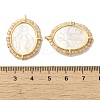 Rack Plating Brass Micro Pave Cubic Zirconia & Shell Pendants KK-G488-18G-4