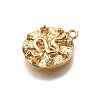 Brass Micro Pave Clear Cubic Zirconia Pendants LS-KK-G530-02G-2