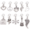 80Pcs 10 Styles Alloy Pendant Decoration HJEW-LP00003-1