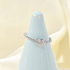 Heart 304 Stainless Steel Open Cuff Rings for Women RJEW-G338-14P-2