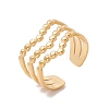 Ion Plating(IP) 304 Stainless Steel Crown Open Cuff Ring X-RJEW-H107-17G-3