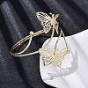 Butterfly Alloy Arm Cuff Bangles for Girl Women AJEW-A063-01I-G-2