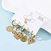 5Pcs 304 Stainless Steel Rhinestone Hoop Earrings EJEW-G447-01G-1