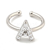 Rack Plating Brass Open Cuff Rings for Women RJEW-F162-01P-A-2