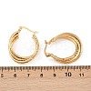 304 Stainless Steel Triple Twist Ring Stud Earrings EJEW-P324-09G-5
