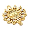Religion Brass Pave Clear Cubic Zirconia Connector Charms FIND-Z041-13D-2