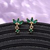 Brass Micro Pave Cubic Zirconia Horse Eye Dangle Stud Earrings EJEW-S280-02G-2