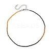 Faceted Rondelle Glass Beaded Necklace for Women NJEW-M208-02F-3
