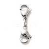 304 Stainless Steel Double Lobster Claw Clasps STAS-E178-01B-P-1