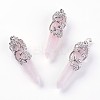 Natural Rose Quartz Big Pointed Pendants G-A172-16B-1