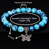 8MM Round Natural Blue Rain Jasper Beaded Stretch Bracelets with Alloy Butterfly Charms FQ7211-10-2
