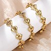 304 Stainless Steel Diamond Shape Link Chain Necklaces for Women Men NJEW-F363-01G-2