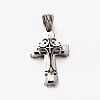 Tarnish Resistant Hot Fashion Bi-Color 201 Stainless Steel Cross Pendants STAS-F010-41P-1