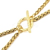 Ion Plating(IP) 304 Stainless Steel Purple Enamel Letter & Eye Pendant Wheat Chain Necklaces STAS-Z102-01G-W-3