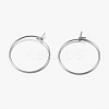 316 Surgical Stainless Steel Hoop Earrings Findings STAS-I097-050E-2