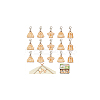 Wood Clothes Pendant Locking Stitch Markers HJEW-NB00123-7