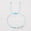 Natural Gemstone & Brass Beads Braided Bead Bracelets for Women HH4245-11-1