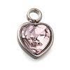 304 Stainless Steel with Rhinestone Pendants STAS-Q346-01P-01-1