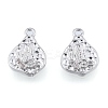 Brass Micro Pave Clear Cubic Zirconia Charms KK-N216-569P-2