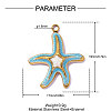 304 Stainless Steel Enamel Pendants STAS-OY019-52G-2