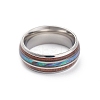 304 Stainless Steel Paua Shell Cuff Ring for Women RJEW-M014-01P-A-2