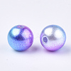 Rainbow ABS Plastic Imitation Pearl Beads OACR-Q174-8mm-06-2