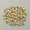 Brass Clear Cubic Zirconia Connector Charms RB-WH0005-002B-KCG-2