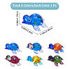 6Pcs 6 Colors Tortoise Glass Home Ornaments DJEW-GF0001-60-2