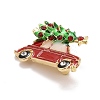Colorful Christmas Tree with Car Enamel Pin with Rhinestone LS-JEWB-A004-13G-2