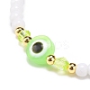 Resin Evil Eye & Acrylic Beaded Stretch Bracelet for Women BJEW-JB08609-03-4