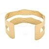 Ion Plating(IP) 304 Stainless Steel Textured Hollow Open Cuff Bangles BJEW-S151-01G-04-3