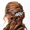 BENECREAT 10Pcs 10 Style Wedding Bridal Flower & Leaf Iron Hair Combs OHAR-BC0001-02-5