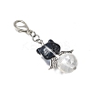 8Pcs Cat Shape Glass Pendant Decorations HJEW-JM04088-5