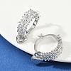 Heart Brass Micro Pave Clear Cubic Zirconia Hoop Earrings EJEW-S275-04P-3
