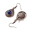 Dyed Natural Lapis Lazuli Teardrop Dangle Earrings EJEW-B055-02R-17-2