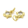 Brass Cubic Zirconia Charms KK-E068-VB228-3