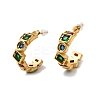 C-Shaped 304 Stainless Steel Cubic Zirconia Stud Earrings EJEW-C169-01G-2