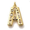 Brass Micro Pave Clear Cubic Zirconia Pendants KK-G521-01G-2