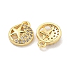Brass Micro Pave Clear Cubic Zirconia Charms KK-Z044-18G-2