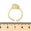 Ocean Theme Brass Micro Pave Cubic Zirconia Cuff Rings for Women RJEW-F184-17H-G-5