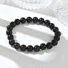 Natural Obsidian Round Beaded Stretch Bracelets GG-CBA12F1-02A-06-2