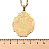 201 Stainless Steel Saint Saint Michael The Archangel Pendant Necklaces for Women NJEW-M105-02G-3