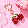 Alloy Polymer Clay Cherry Pendant Decorations HJEW-YW00142-02-1