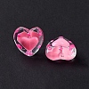 Glass Heart Beads GLAA-D005-01-5