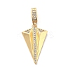 Rack Plating Brass with Cubic Zirconia Pendants KK-Q017-05A-G-1