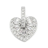 Brass Micro Pave Clear Cubic Zirconia Pendants KK-G522-53P-01-1