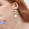 1Pair Colorful Pearl Earrings for Women EJEW-LP0011-04-1