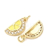 Brass Micro Pave Cubic Zirconia Charms KK-D019-26G-2
