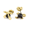 Ion Plating(IP) 304 Stainless Steel Enamel Stud Earrings for Women EJEW-A049-18G-02-2
